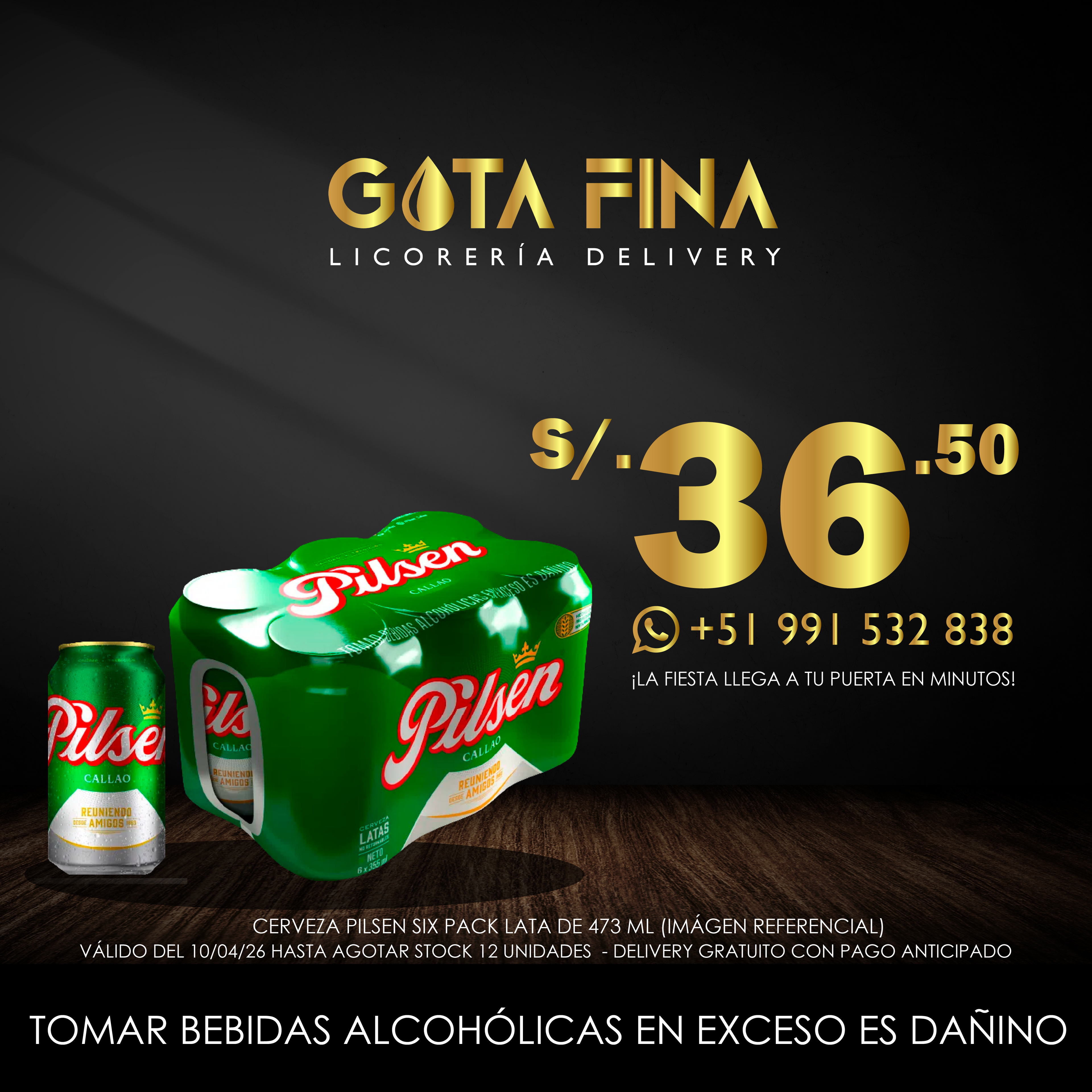 Promoción 6 latones de Pilsen 473ml