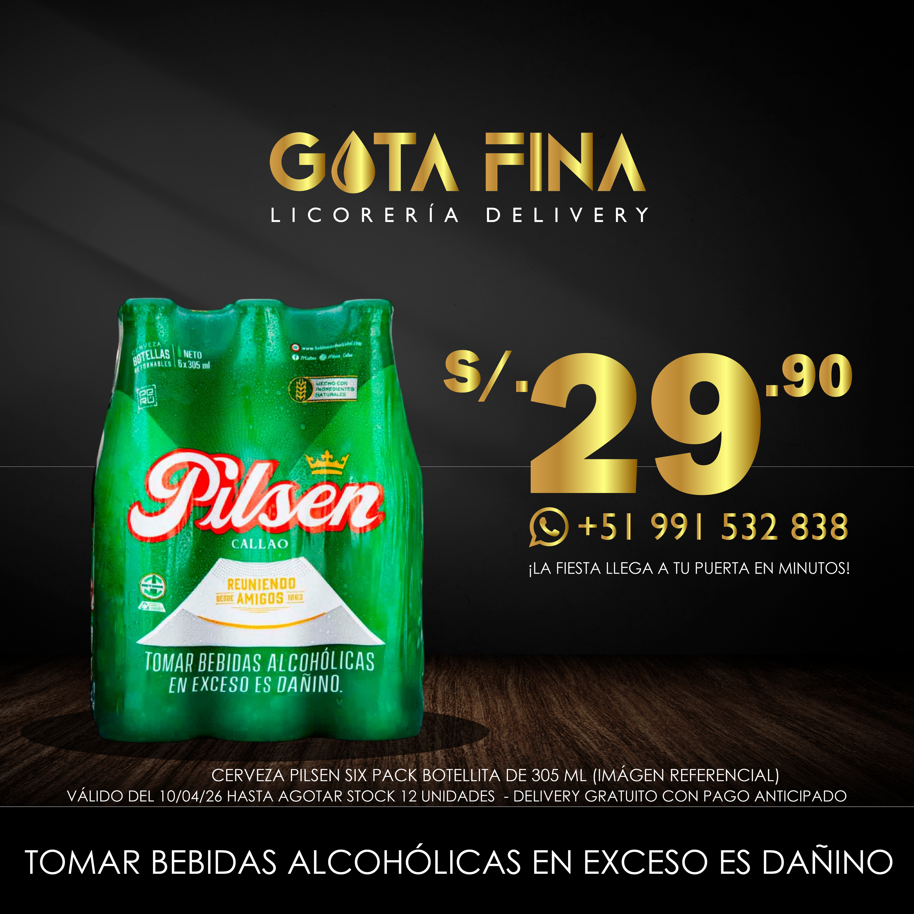 Promoción 6 botellitas de Pilsen 305ml